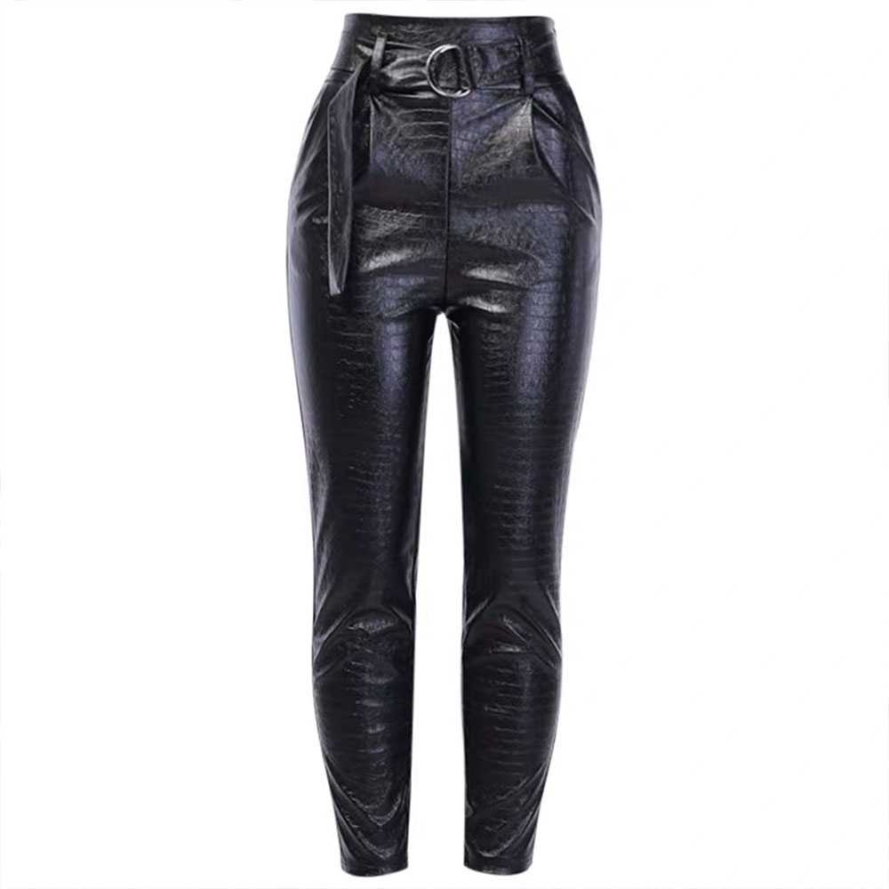 2021-women's-croc-design-high-waist-leather-pants