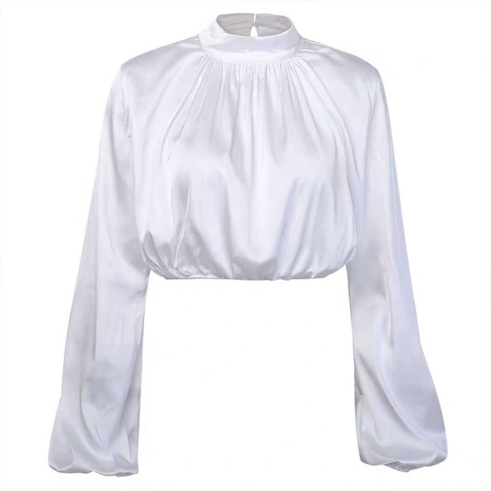 women's-high-collar-crop-navel-versatile-shirt