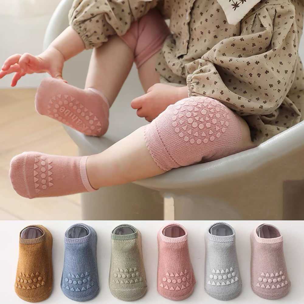 baby crawling anti-slip 3pieces cotton socks