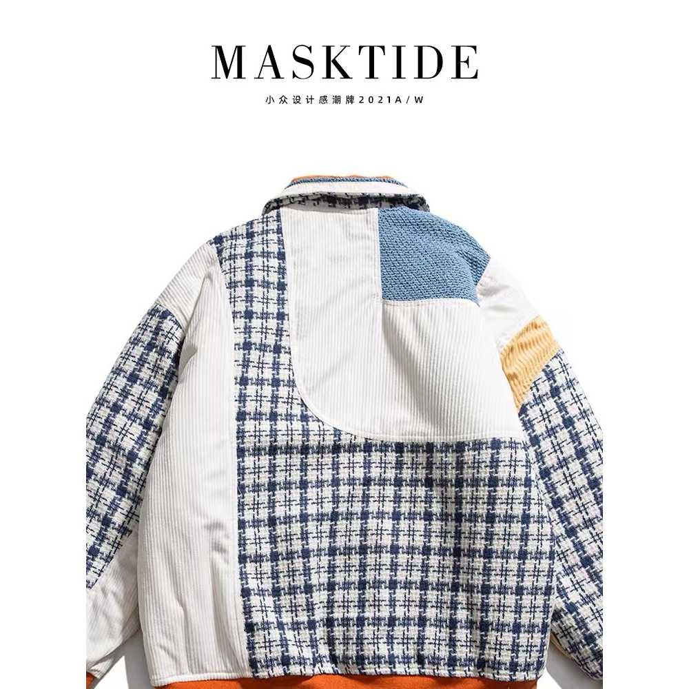 MASKTIDE winter tide brand design niche patchwork cotton-padded unisex jacket