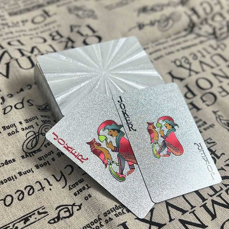 Poker black silver gold table game cards