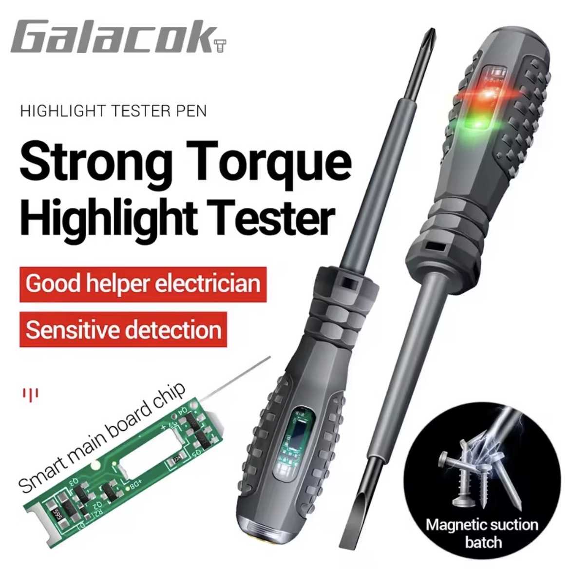 Multifunctional AC Non-contact Induction Voltage Tester 70-600V Red Green Induction Lights