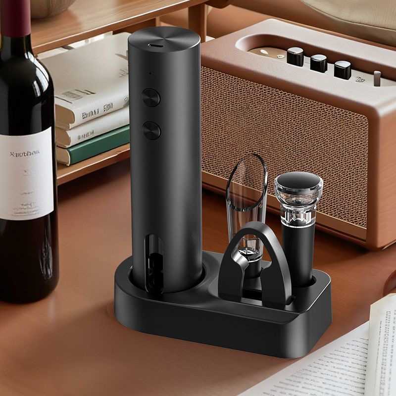 Automatic rechargeable wine opener with accessories set