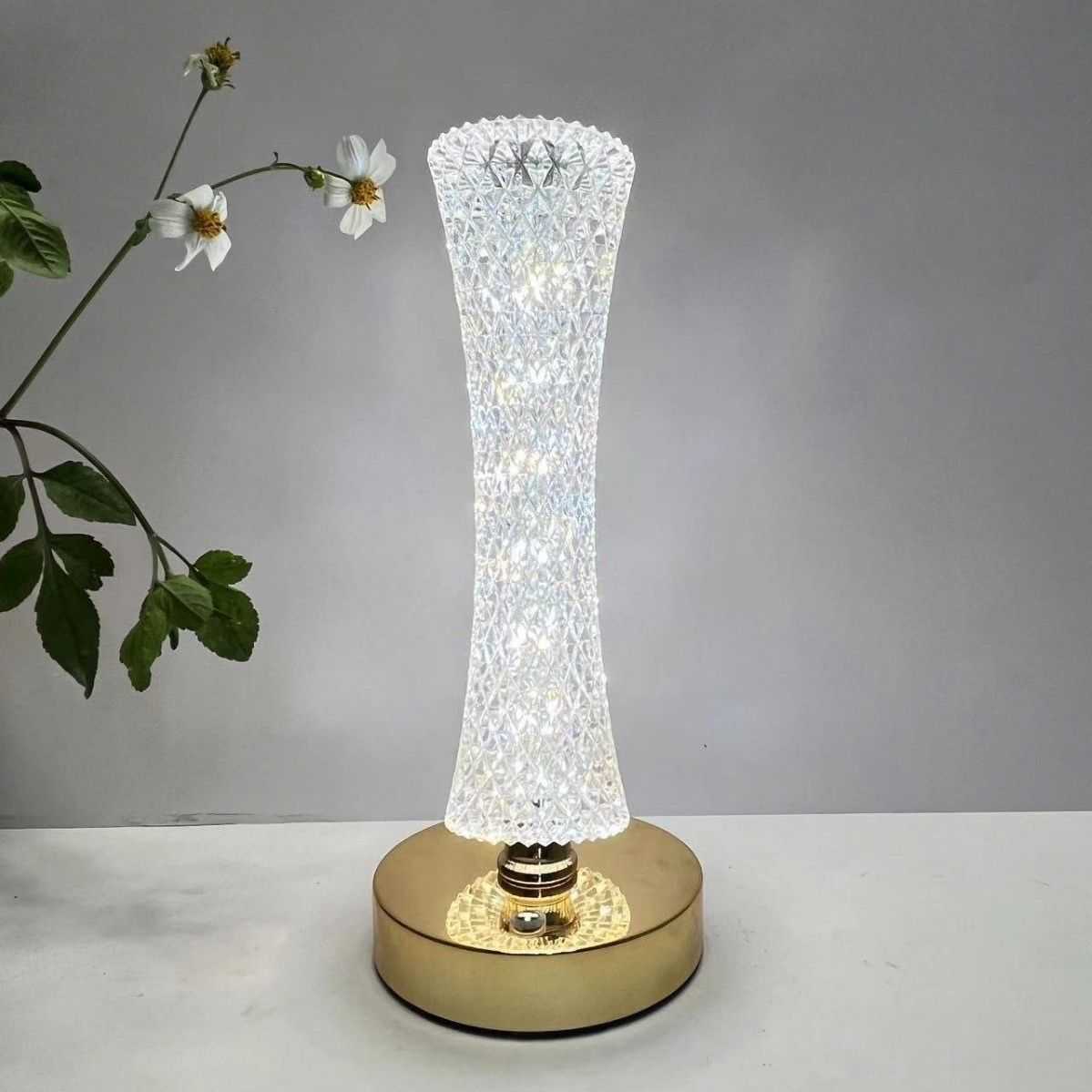 Dimmable Crystal Charging Table Lamp