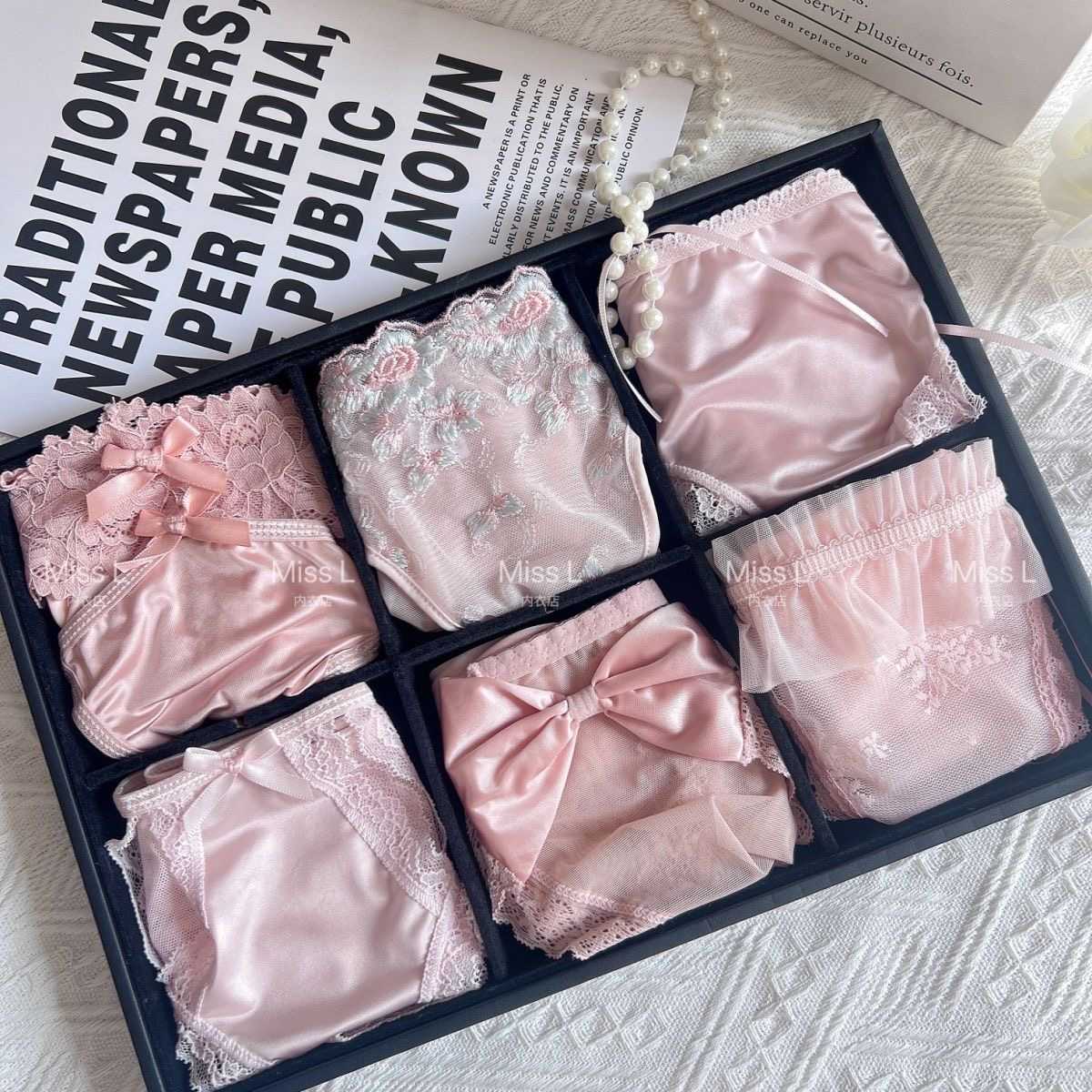 6pcs ladies lace mesh underwear