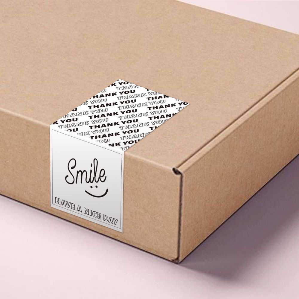 50 stickers/pack Korean version smile rectangular sticker gift box sealed sticker