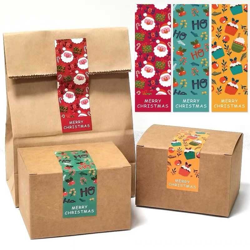 90 stickers/pack rectangular Christmas stickers