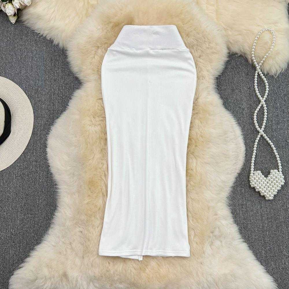 Women's High Waist Bodycon Midi Skirt