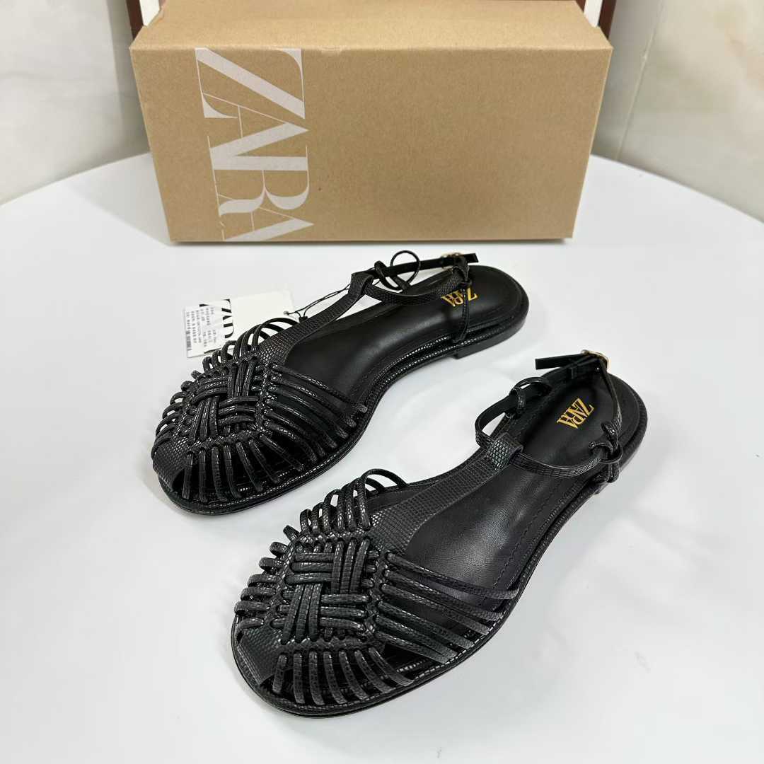 ZR summer new niche hand-woven hollow Roman shoes