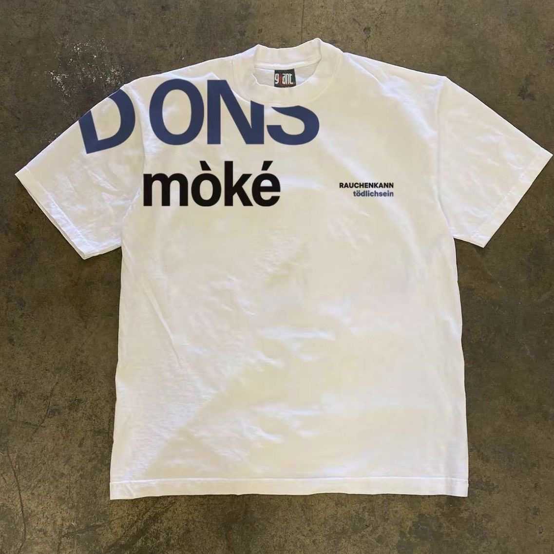 American retro letter print short-sleeved T-shirt