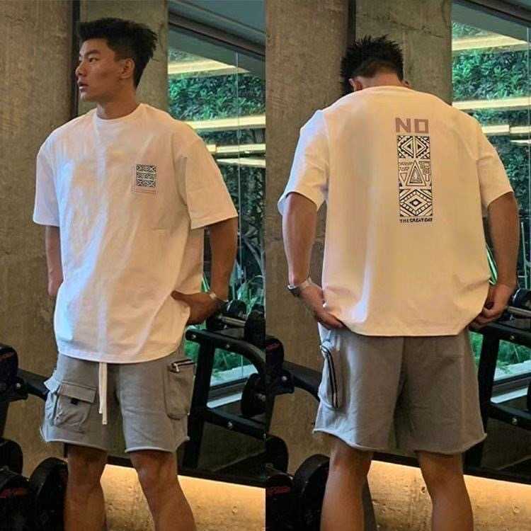 Gym casual all-match white T-shirt