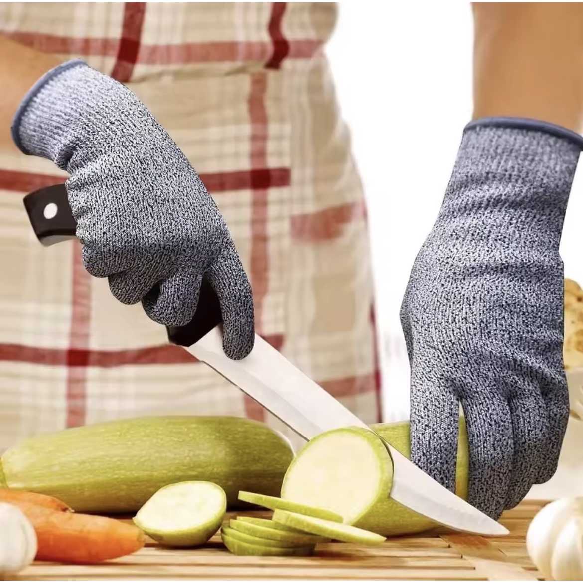 12pairs Grade 5 Cut Resistant Gloves Kitchen HPPE Scratch Resistant