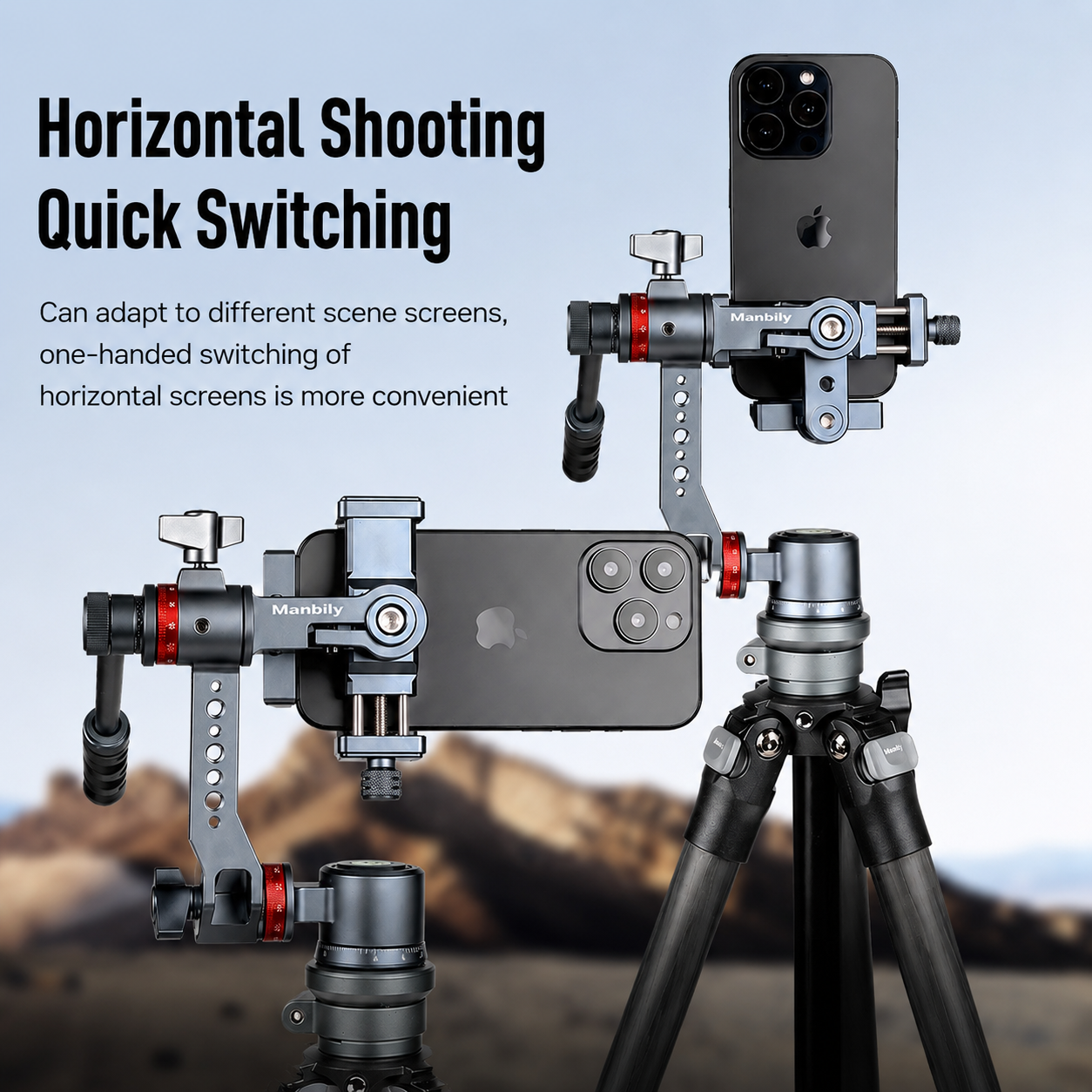 Manbili YJ-002 three-axis mobile phone gimbal in and out pitch shooting live recording video operati