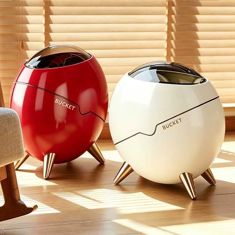Luxury large-capacity high-grade egg-shaped trash can