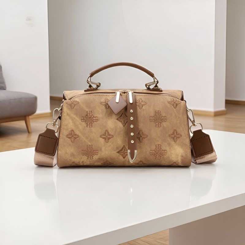 Charming retro printed light luxury small square bag