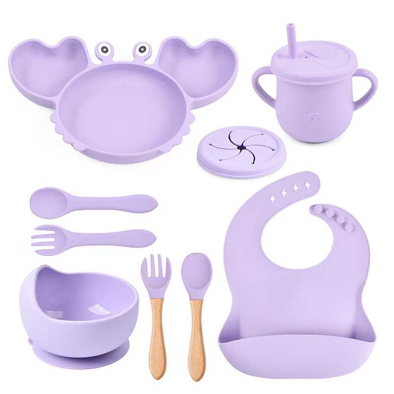 Hi Peggy crab children's baby cartoon silicone tableware