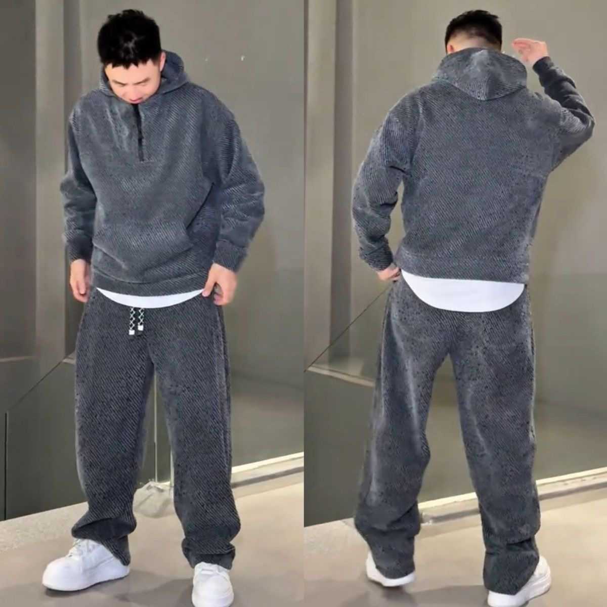 Men’s Hooded Pullover Tracksuit Set