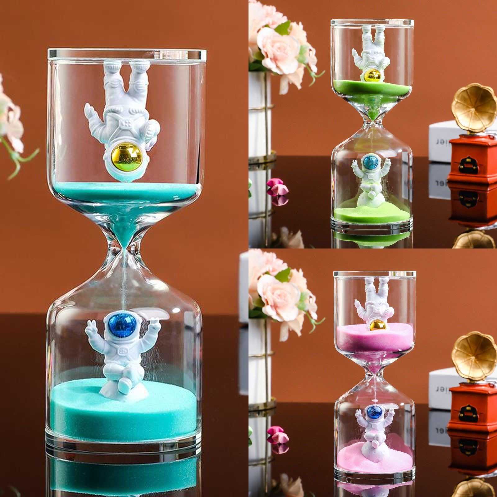 Astronaut hourglass timer children's timer 60 minutes student meal time flowing sand bottle gift gla