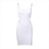 Vogue-ladies-U-collar-hollowed out-metal-strap-dress