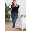 2023 plus size angels mesh patch elegant blouse
