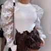 ladies bubble sleeve blouse