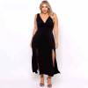 plus size angels split black dress