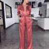 Silks button waist deep jumpsuits