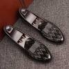 tide rhinestone leather shoes `