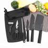 8 pieces black steel household kitchen knife set