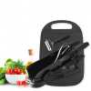 7 pieces black steel household knife set