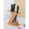 z-shaped wooden knife rack