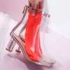 ladies 2023 pvc crystal thick transparent heels