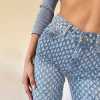 y2k retro ripped denim trousers