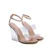 summer transparent wedge heels