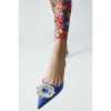 ZA2023 new rhinester buckle pointed women's thin heels