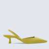 ZA women's 2023 new design niche pointed women's thin heel summer slingback mid-single shoes