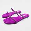 ZA2022 summer women's rhinestone thin strap slippers