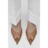 ZA2023 summer new women's beige mesh pointed toe shoes