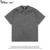 niche design American High street suede letter short sleeve T-shirt men's fashion brand oversize ret