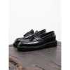 British style thick sole loafers men's autumn slip-on fringe casual leather shoes leather round head