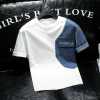 niche design patchwork color pocket short sleeve men 2024 summer trend casual T-shirt men