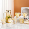 Household heat resistant amber borosilicate light luxury 1 pot 6 cups set
