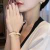 Light luxury white shell plate metal curved cold style personality bracelet