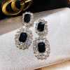 Ins square full diamond earrings