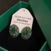 Green women's medieval vintage earrings