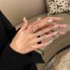 women's index finger titanium steel square ring