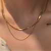 Double-layer stacked snake bone chain necklace