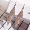 flashy inlaid rhinestone tassel long earrings