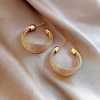 brushed C-shaped women's vintage earrings