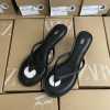 Black leather flip-flops ZR